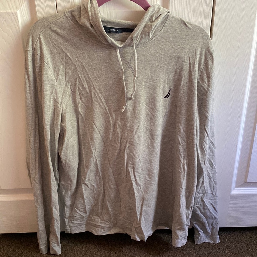 A grey nautica sweatshirt